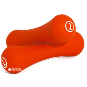 Гантелі неопренові LiveUp Neoprene Dumbbell 2х1 кг пара Orange (LS2002-B1) в Чернівцях