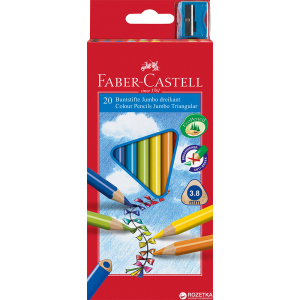 Набор цветных карандашей Faber-Castell Jumbo 20 шт (8991761345023) надежный