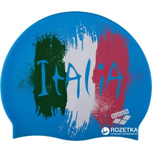 Шапочка для плавання Arena Print 21E368-32 Flag Italy Blue (3468335510323) краща модель в Чернівцях