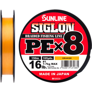 Шнур Sunline Siglon PE х8 150 м # 1.0/0.171 мм 7.7 кг Помаранчевий (16580989) в Чернівцях