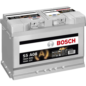 Автомобильный аккумулятор Bosch AGM 6СТ-70 (S5A080) 70 Ач (-/+) Euro 760 А (0 092 S5A 080) надежный