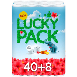 Туалетная бумага Lucky pack 140 отрывов 2 слоя 48 рулонов Белая (8595027101424) в Черновцах