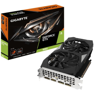 Відеокарта GIGABYTE GeForce GTX1660 6144Mb OC (GV-N1660OC-6GD) краща модель в Чернівцях