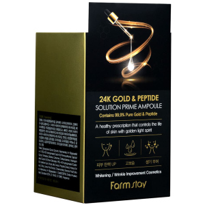 Ампульная сыворотка для лица Farmstay 24k Gold & Peptide Solution Prime Ampoule с золотом и пептидами 250 мл (8809469776691) в Черновцах