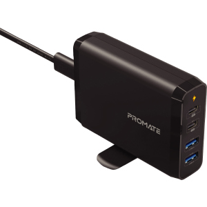 купить Сетевое зарядное устройство Promate CenterPort-2PD75 75 Вт, 2хUSB-C + 2xUSB-A Black (centerport-2pd75.black)