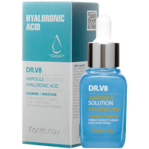 Сироватка для обличчя FarmStay DR-V8 Ampoule Solution Hyaluronic Acid Ампульна Підтягуюча з гіалуроновою кислотою 30 мл (8809595051976)