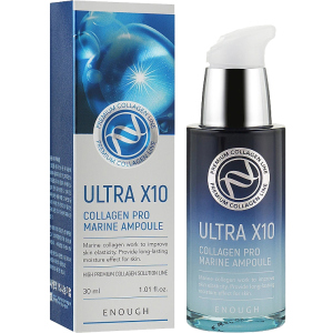 Сироватка для обличчя Enough Ultra X10 Collagen Pro Marine Ampoule з колагеном 30 мл (8809438484992)