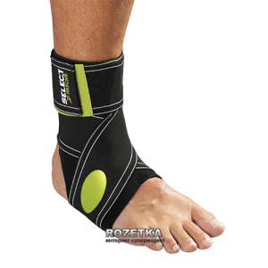 Бандаж на гомілковостоп Select Elastic Ankle Support 564-610 Чорно-зелений XS (5703543080519) краща модель в Чернівцях