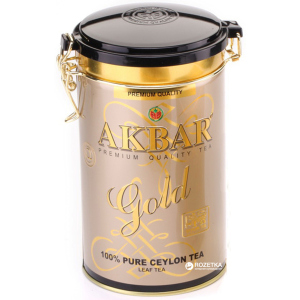 купити Чай чорний листовий Akbar Gold 225 г у бляшаній банці (5014176001223)