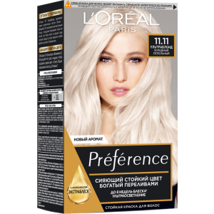 Стійка гель-фарба для волосся L'Oreal Paris Recital Preference 11.11 Холодний попелястий (3600523018277) краща модель в Чернівцях