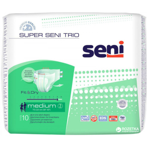 Підгузки для дорослих Seni Super Trio Medium 10 шт (5900516691707) в Чернівцях