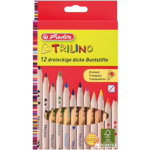 Карандаши цветные Herlitz Trilino Jumbo 12 цветов (10412062) рейтинг
