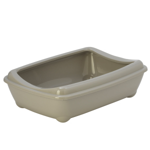 Туалет для кошек с бортиком Moderna Arist-o-Tray 50х38х14 см C192330 Тепло-серый (5412087192144) надежный