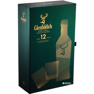 Виски Односолодовый Glenfiddich 12 yo + 2 стакана 0.7 л 40% (5010327345819) в Черновцах