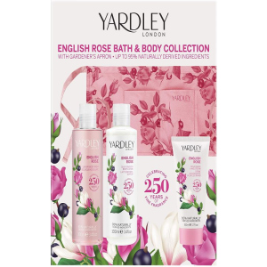 Набір для жінок Yardley English Rose Bath &amp; Body with Apron + троянда косметичка (5056179301870) ТОП в Чернівцях