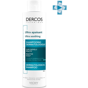 Заспокійливий шампунь Vichy Dercos для чутливої ​​шкіри голови, для нормального та жирного волосся 200 мл (3337875485128) ТОП в Чернівцях