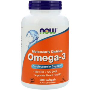 Жирні кислоти Now Foods Омега-3 1000 мг 200 желатинових капсул (733739016522) краща модель в Чернівцях