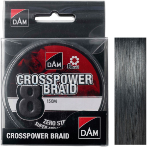 Шнур DAM Crosspower 8-Braid 150 м 0.17 мм 11.3 кг Темно-сірий (66589) в Чернівцях