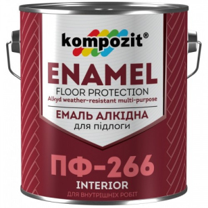 Емаль алкідна для підлоги Kompozit Enamel ПФ-266 2.8 кг Червоно-коричневий краща модель в Чернівцях