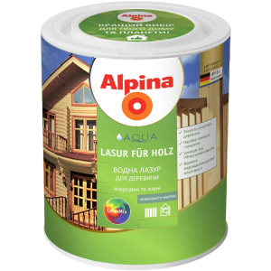 Лазур Alpina Aqua Lasur Fur Holz шовковисто-матовий 2.5 л Прозорий (930374)