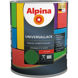 Емаль Alpina Universallack Глянцева 2.5 л Зелена (948103727) краща модель в Чернівцях