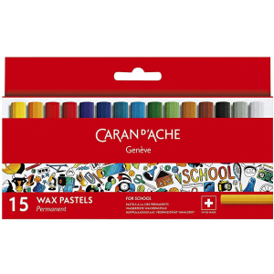 Пастель воскова Permanent Caran d'Ache School Line картонний бокс 15 кольорів (7610186238154) ТОП в Чернівцях