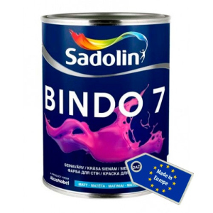 Матова фарба, що миється для стін і стелі Sadolin Bindo 7 Білий 3 x 1 л