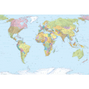 Фотошпалери флізелінові Komar World Map 368х248 см 4 сегменти (XXL4-038) в Чернівцях