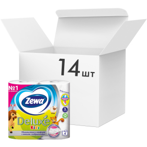 Упаковка туалетного паперу Zewa Kids тришаровий 14 шт по 4 рулони (7322540606225) в Чернівцях