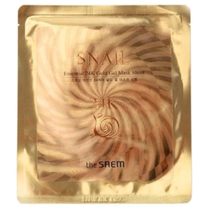 Гелева маска з муцином равлики та 24К золотом The Saem Snail Essential 24K Gold Gel Mask Sheet 30 г (8806164121108) краща модель в Чернівцях