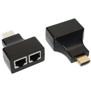 Адаптер Voltronic HDMI-2хRJ-45 Black (YT-SCPE HDMI/2P-30m720P/08516) краща модель в Чернівцях