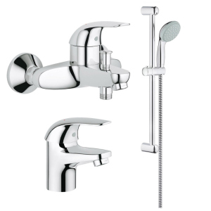 Набір змішувачів 3 в 1 Grohe Euroeco 124428 хром (71352)