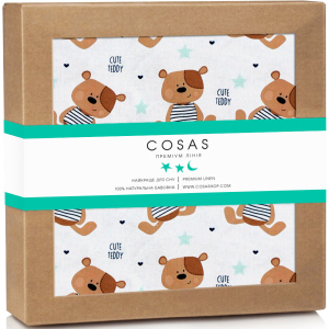 Непромокаемая пеленка Cosas Бязь 70х120 см Diaper_Bear Белая (4822052024362)