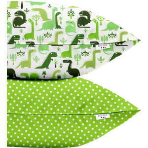 Набор наволочек Cosas Set Pillow Dino Green Dots Green 50х70 2 шт (4822052023662) ТОП в Черновцах