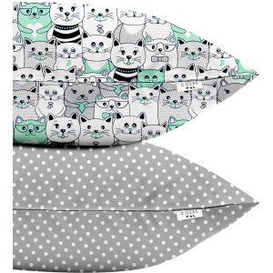 Набір наволочок Cosas Set Pillow Cats Gray Dots Grey 50х70 2 шт (4822052023709) в Чернівцях