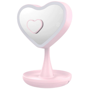 Дзеркало для макіяжу UFT Mirror Heart Pink Серце з підсвічуванням (4820176260086) ТОП в Чернівцях