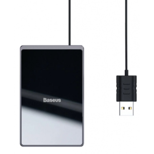 Бездротовий зарядний пристрій Baseus Card Ultra-Thin 15W with USB cable 1м (WX01B-01) Black