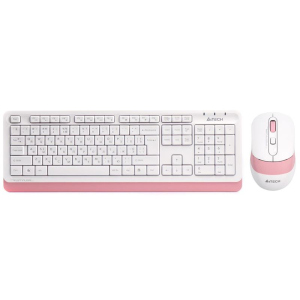 Комплект (клавіатура, миша) бездротовий A4Tech FG1010 White/Pink USB в Чернівцях