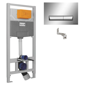 IMPRESE комплект інсталяції для унітазу 3в1 (інсталяція, кріплення, клавіша хром PAN) краща модель в Чернівцях