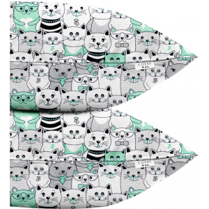 Набор наволочек Cosas Бязь Set Pillow Cats 40х60 см 2 шт Gray (4822052025147) лучшая модель в Черновцах