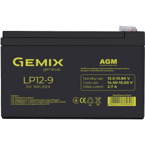 купить Акумуляторна батарея Gemix 12V 9Ah AGM