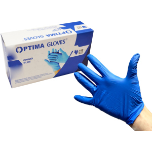 Перчатки медицинские нитриловые смотровые Optima Gloves нестерильные неопудренные L 50 пар Синие (52-108) ТОП в Черновцах