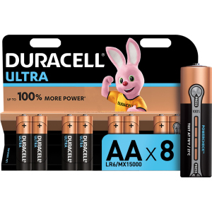 Лужні батареї Duracell Ultra Power AA 1.5В LR6 8 шт (5000394063051) в Чернівцях