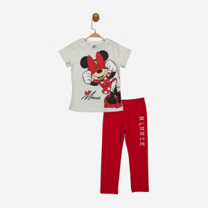 Костюм (футболка + лосини) Disney Minni Mouse MN18067 104 см Біло-червоний (8691109891433)