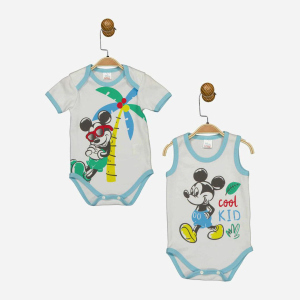 Боді Disney Mickey Mouse MC17247 86-92 см 2 шт Біло-блакитне (8691109874818) краща модель в Чернівцях