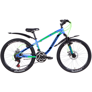 Велосипед Discovery FLIPPER AM DD 24" 13" 2021 Синьо-зелений з чорним (RET-DIS-24-049) ТОП в Чернівцях