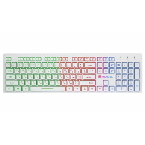 Клавіатура REAL-EL 7070 Comfort Backlit, white ТОП в Чернівцях