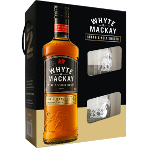 Віскі Whyte&Mackay 0.7 л 40% + 2 келихи (4820196540076) краща модель в Чернівцях