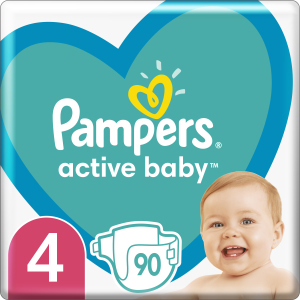 Підгузки Pampers Active Baby Розмір 4 (Maxi) 9-14 кг 90 шт (8001090950376) в Чернівцях