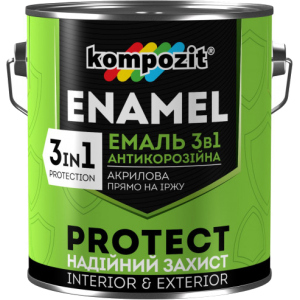 Эмаль антикоррозионная Kompozit 3 в 1 Protect 2.7 л Серебряная (4820085742468) надежный